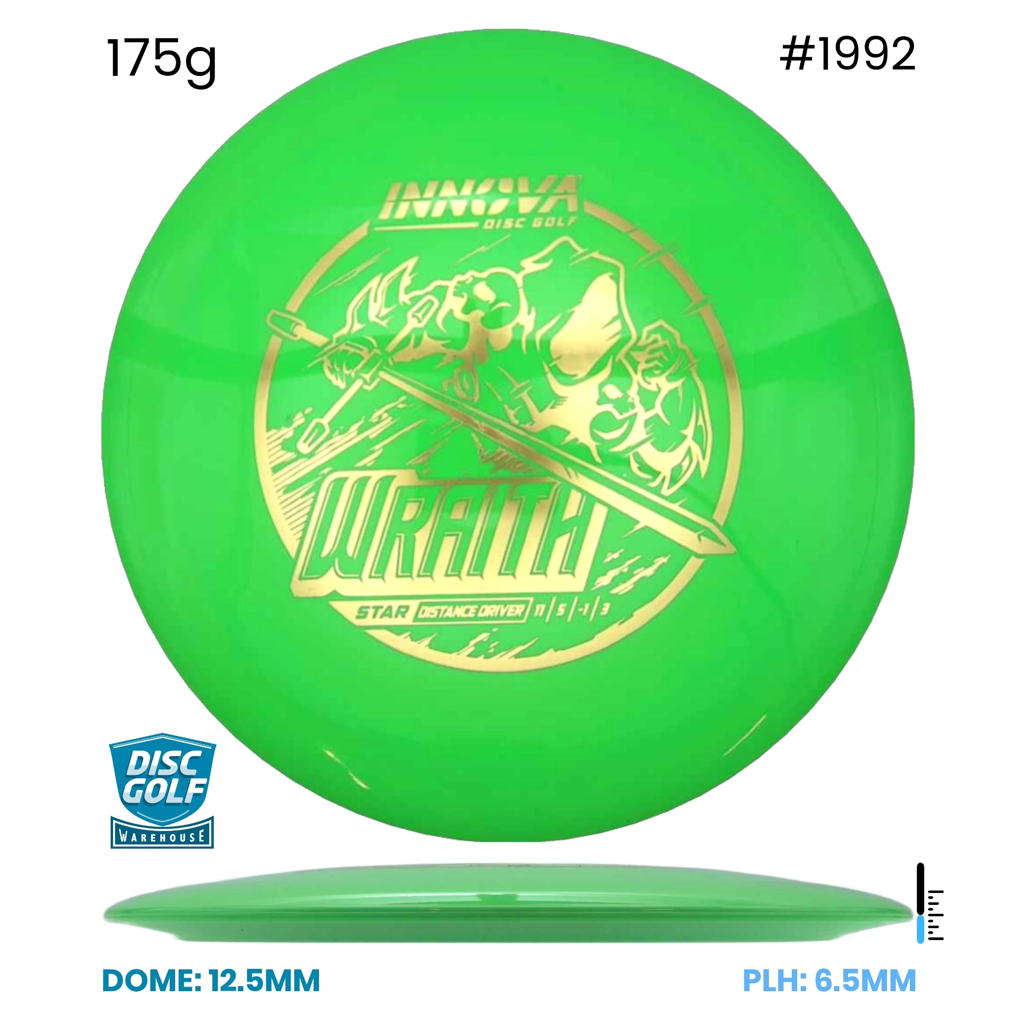 Disc Golf Warehouse Innova Wraith - Star Plastic Green/Gold 175g