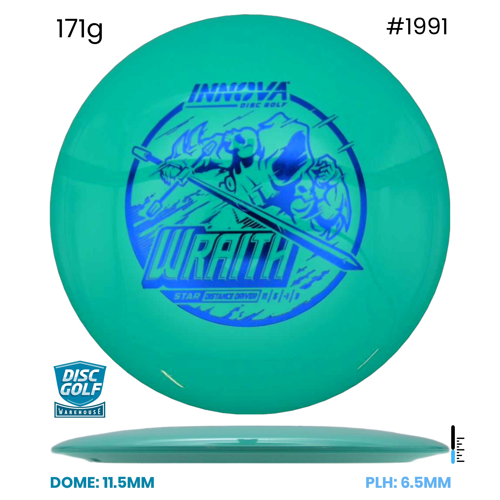 Disc Golf Warehouse Innova Wraith - Star Plastic Teal/Rainbow Holo 171g