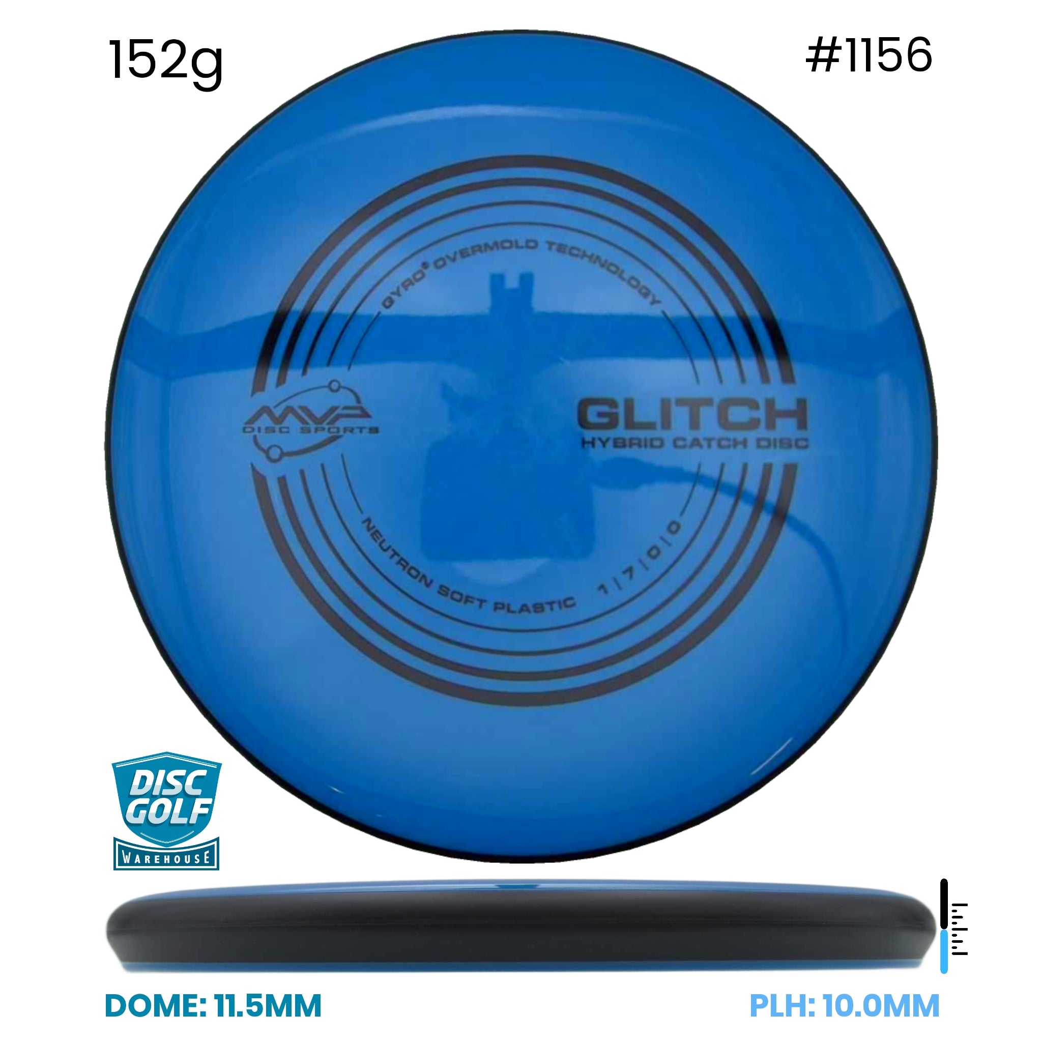 Disc Golf Warehouse MVP Glitch - Neutron Soft Plastic Blue/Black 152g