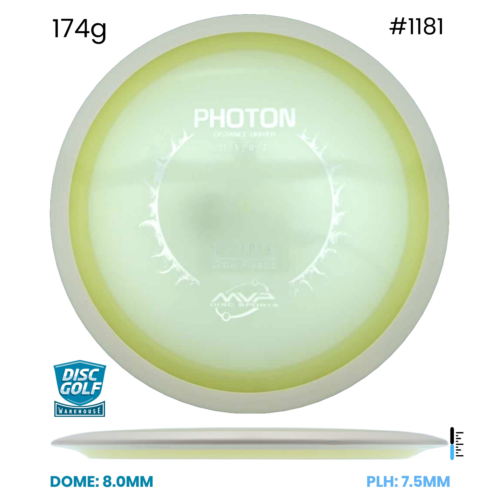 Disc Golf Warehouse MVP Photon - Eclipse Glow Plastic Glow/Silver 174g