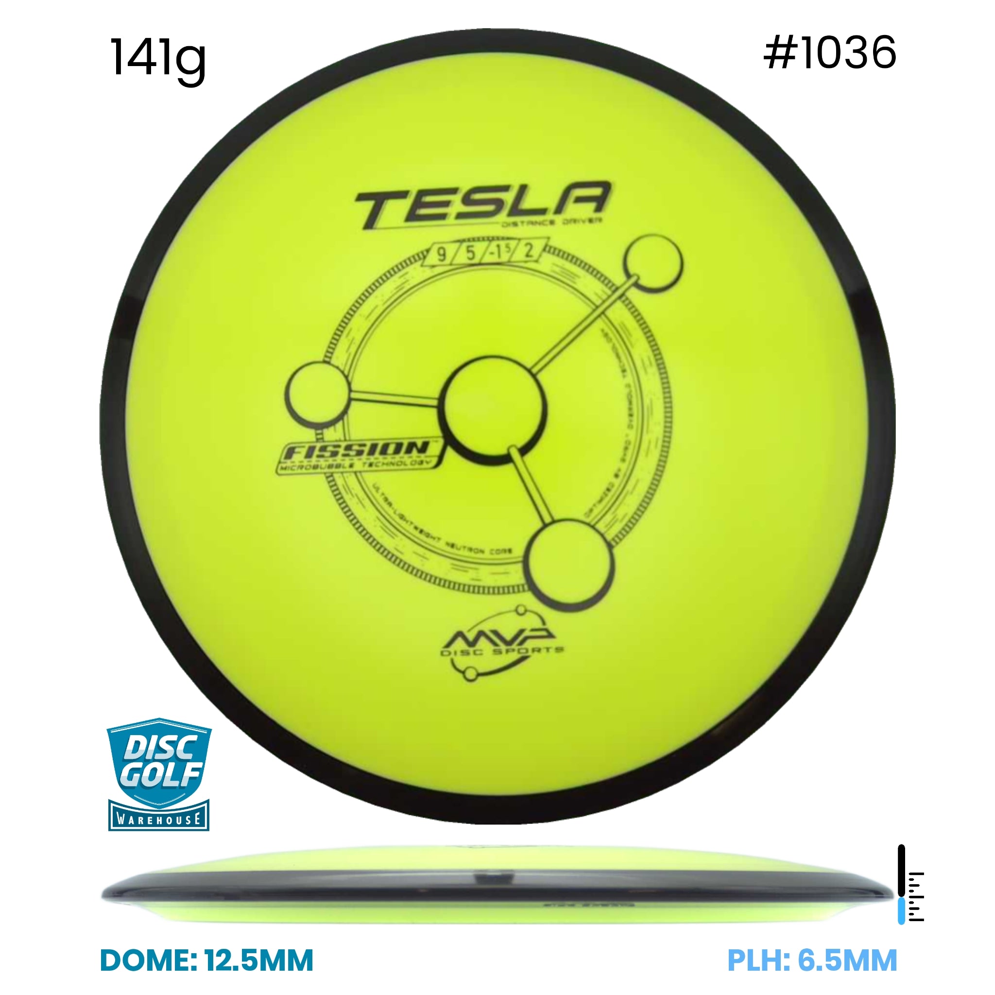 Disc Golf Warehouse MVP Tesla - Fission Plastic Day Glo/Black 141g