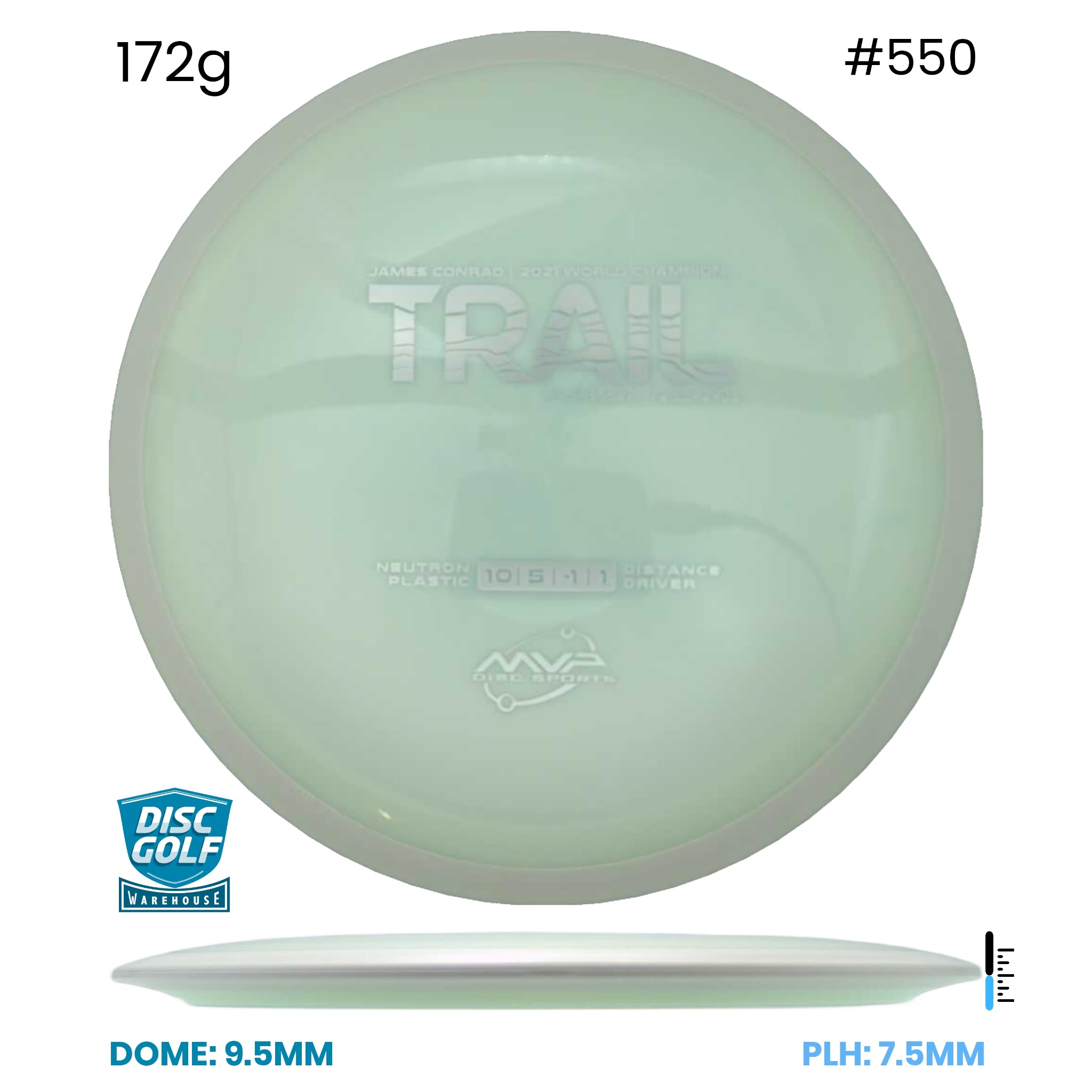 Disc Golf Warehouse MVP Trail - Neutron Plastic White/Silver 172g