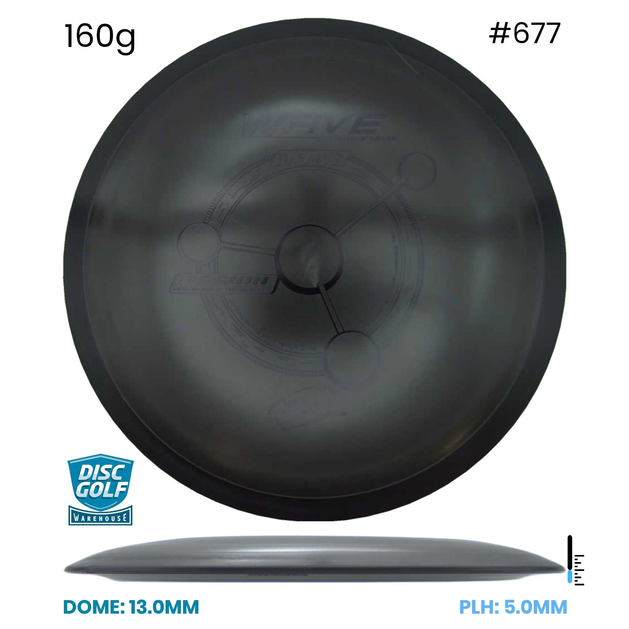 Disc Golf Warehouse MVP Wave - Fission Plastic Black/Ghost 160g