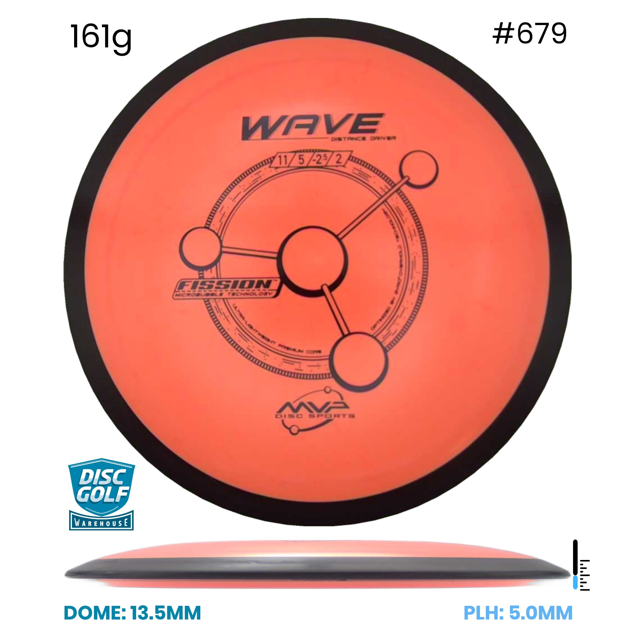 Disc Golf Warehouse MVP Wave - Fission Plastic Orange/Black 161g
