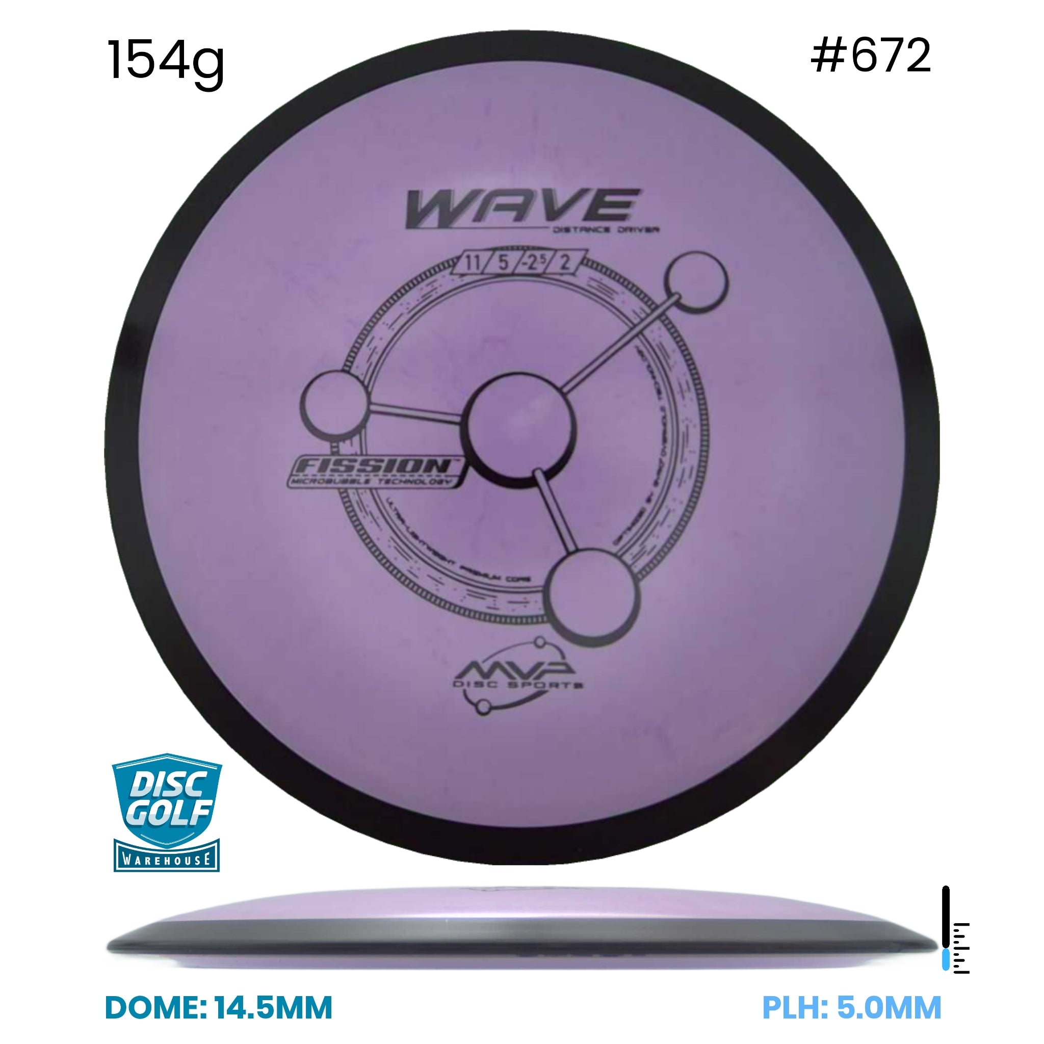 Disc Golf Warehouse MVP Wave - Fission Plastic Purple/Black 154g