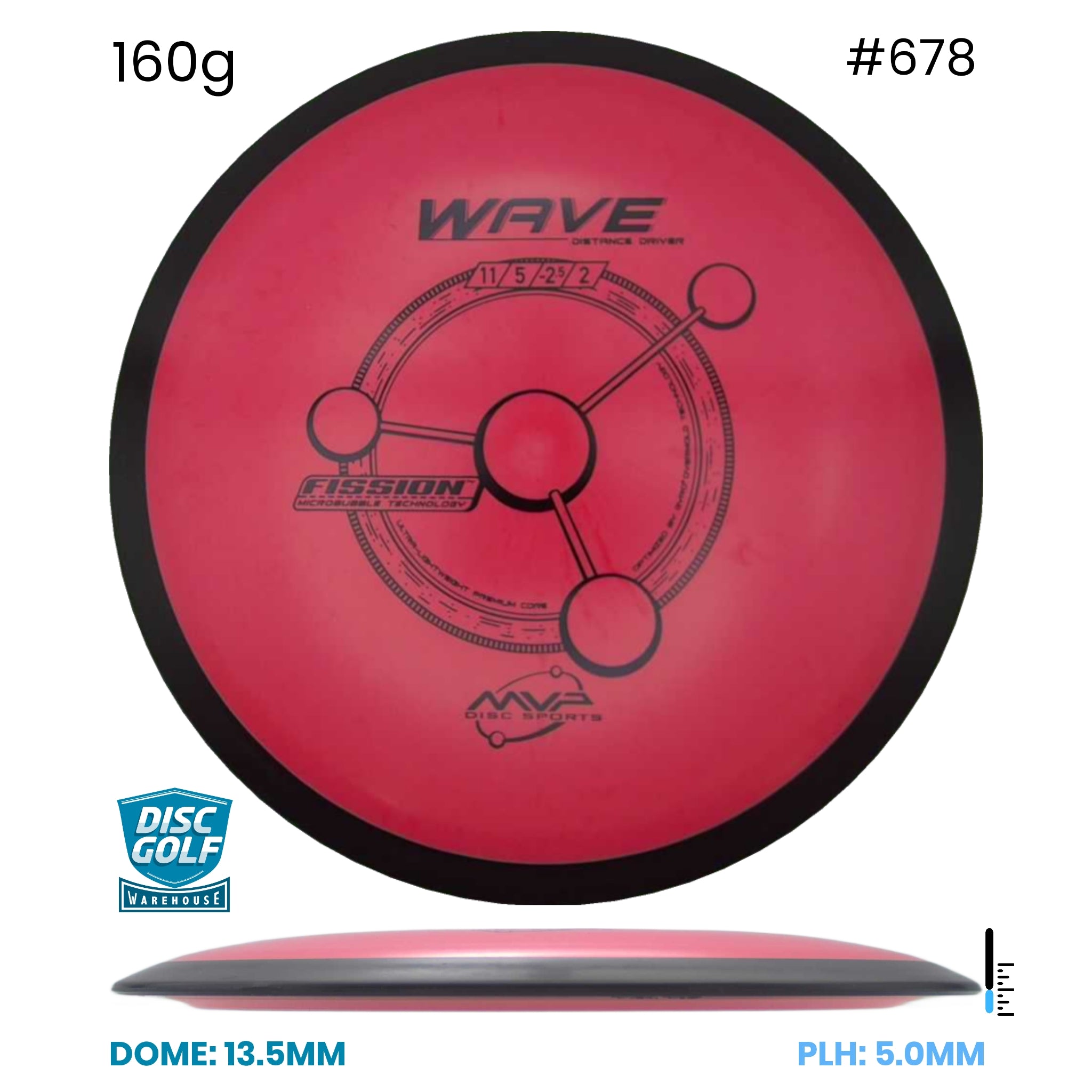 Disc Golf Warehouse MVP Wave - Fission Plastic Red/Black 160g