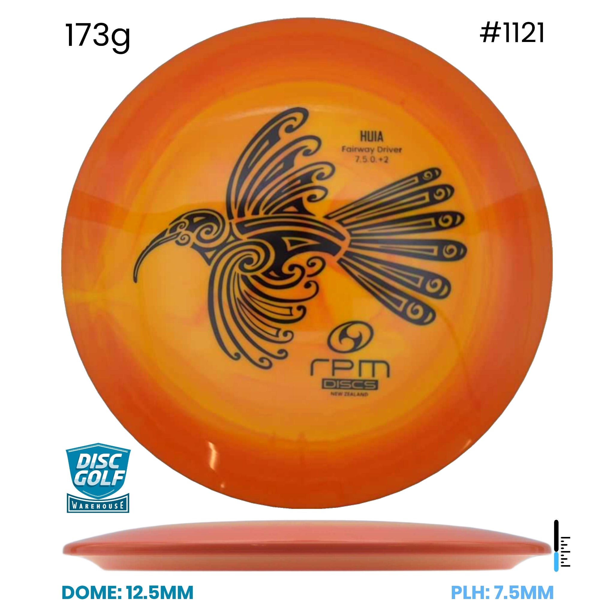Disc Golf Warehouse RPM Huia - Atomic Plastic Orange/Black 173g