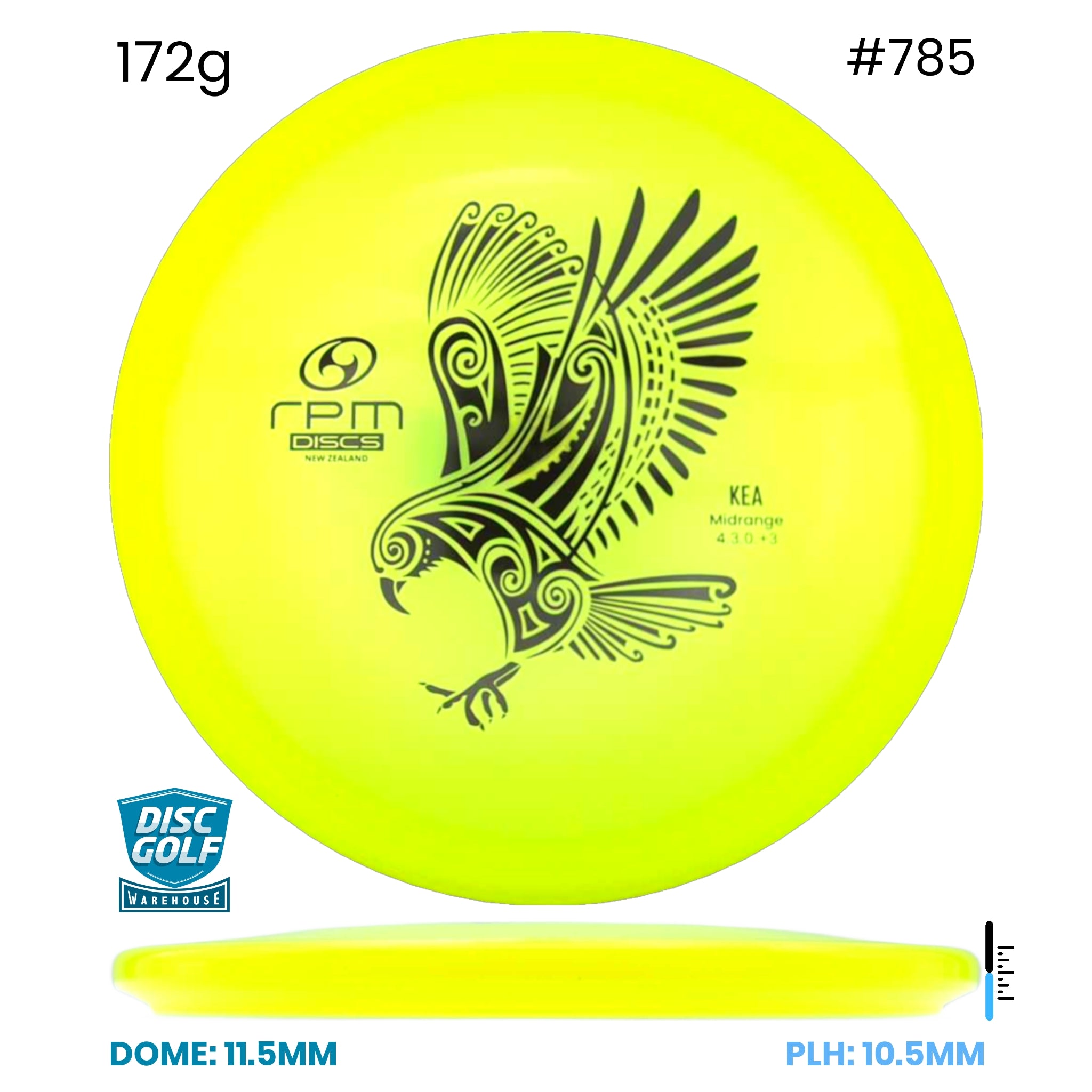 Disc Golf Warehouse RPM Kea - Cosmic Plastic Yellow/Black 172g