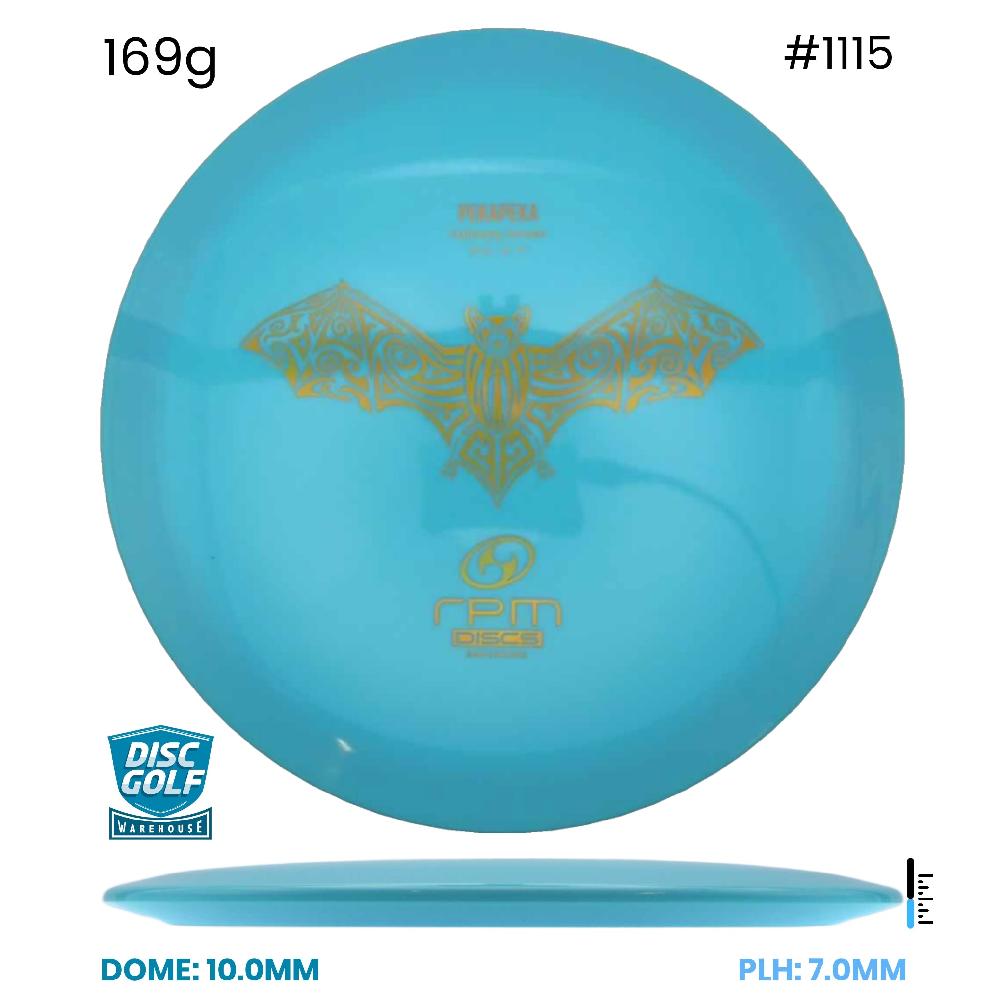 Disc Golf Warehouse RPM Pekapeka - Atomic Plastic Blue/Gold 169g