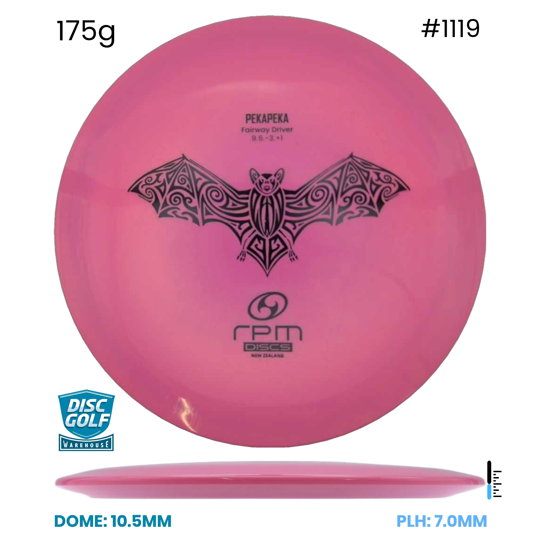 Disc Golf Warehouse RPM Pekapeka - Atomic Plastic Pink/Black 175g