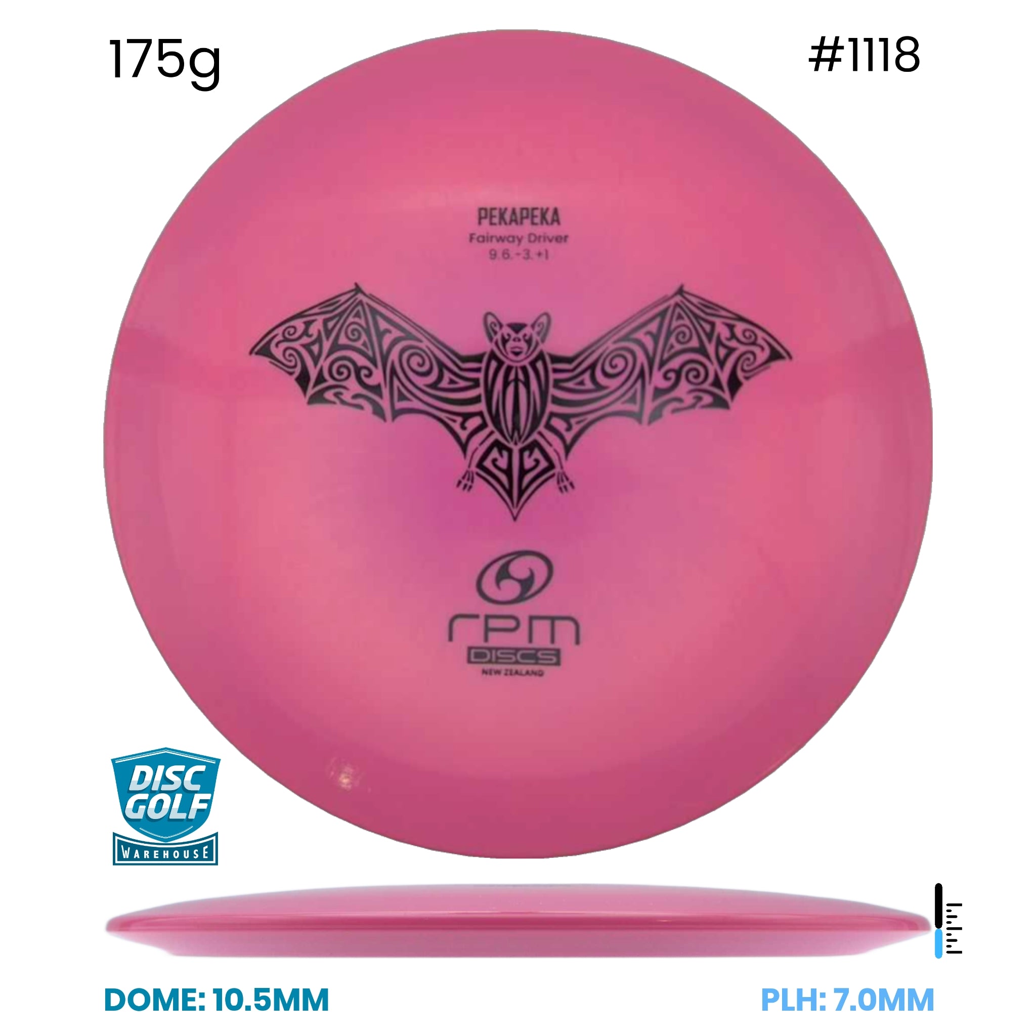 Disc Golf Warehouse RPM Pekapeka - Atomic Plastic Pink/Black 175g