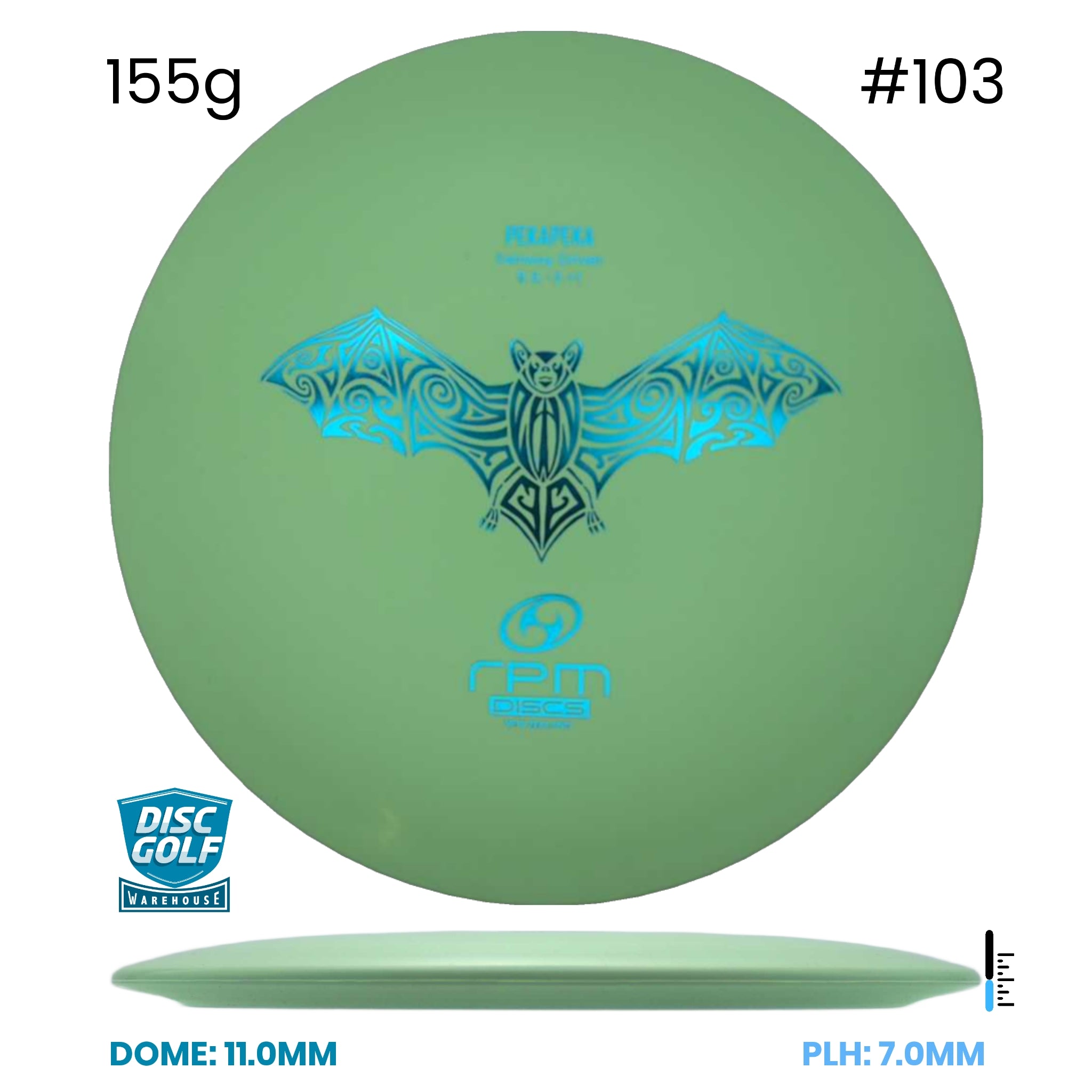 Disc Golf Warehouse RPM Pekapeka - Strata Plastic Green/Blue Metallic 155g