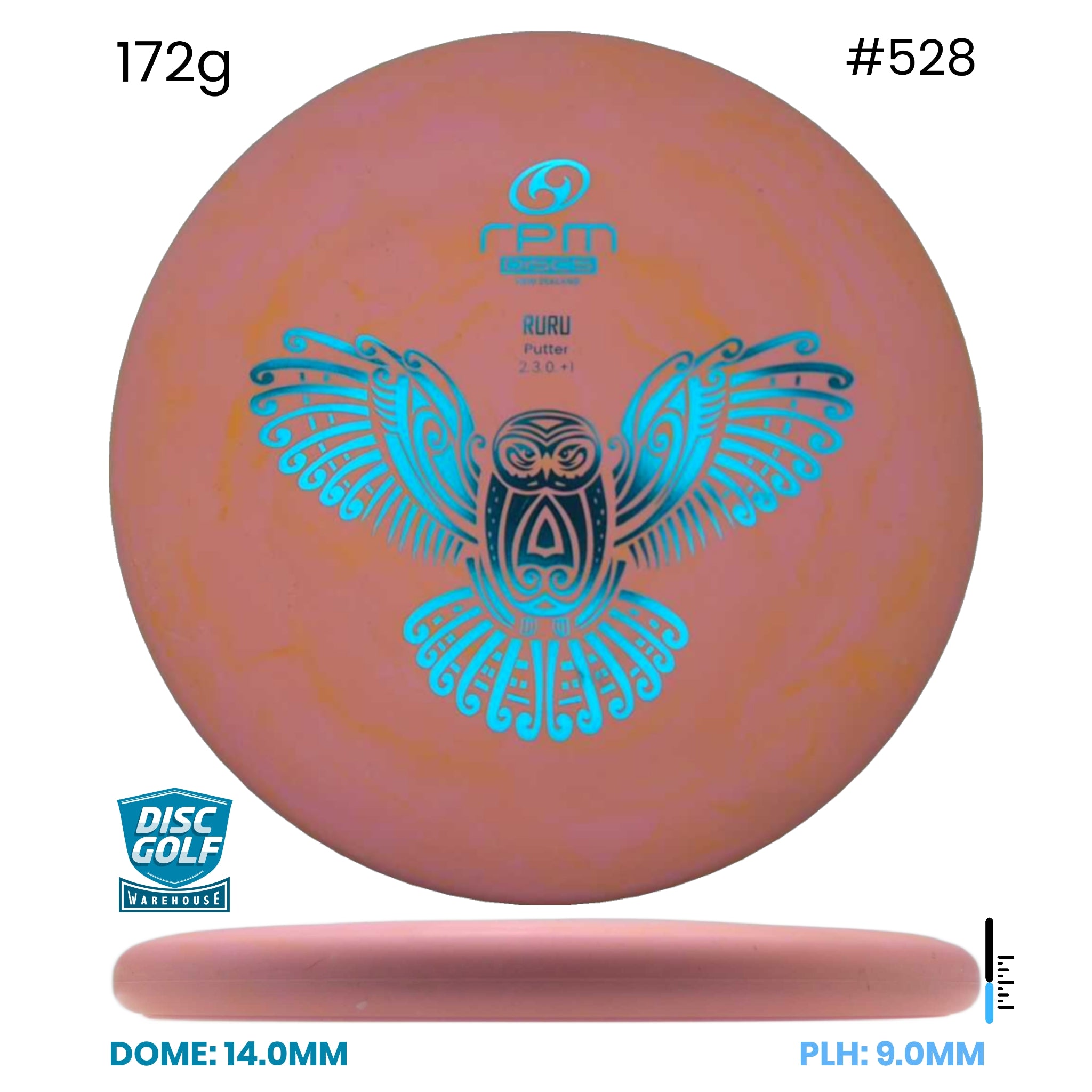 Disc Golf Warehouse RPM Ruru - Magma Plastic Pink/Blue Metallic 172g