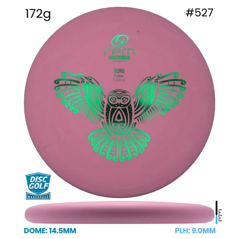 Disc Golf Warehouse RPM Ruru - Magma Plastic Pink/Green Metallic 172g