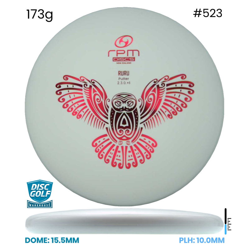 Disc Golf Warehouse RPM Ruru - Strata Plastic White/Red Metallic 173g