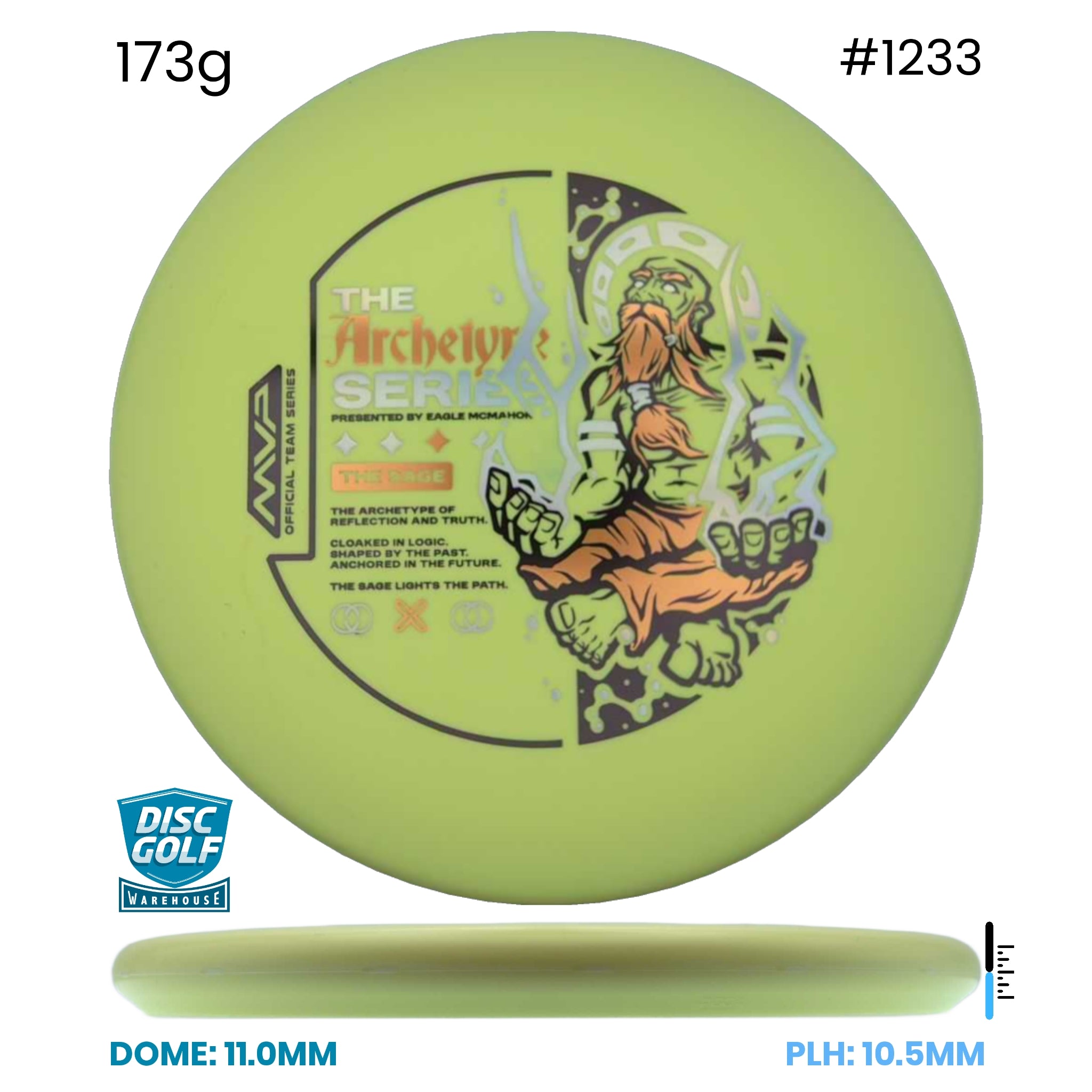 Disc Golf Warehouse Streamline Autopilot - Electron Firm Plastic - Eagle McMahon Archetype Series Yellow/Multicolor 173g