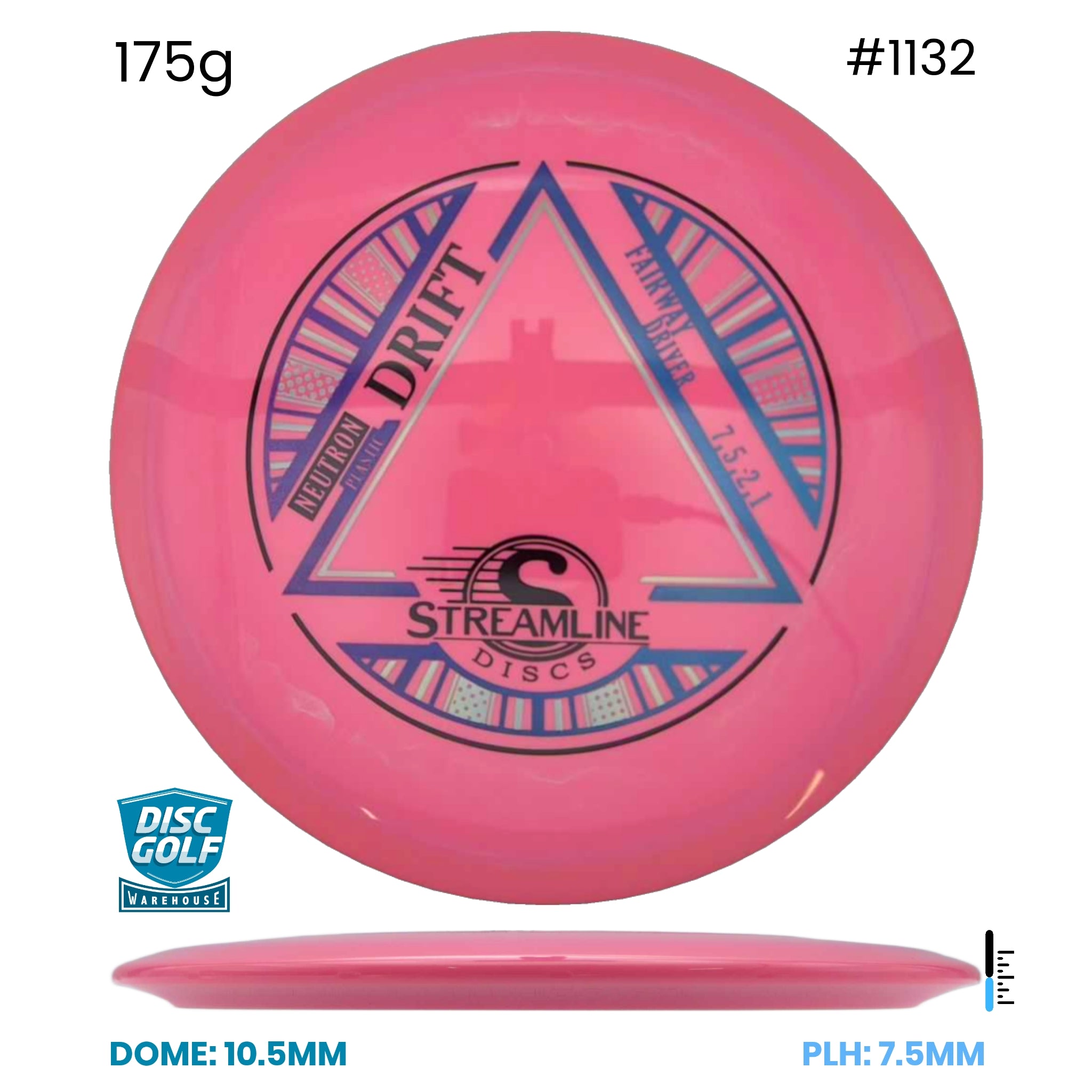 Disc Golf Warehouse Streamline Drift - Neutron Plastic Pink/Blue Metallic, Silver 175g