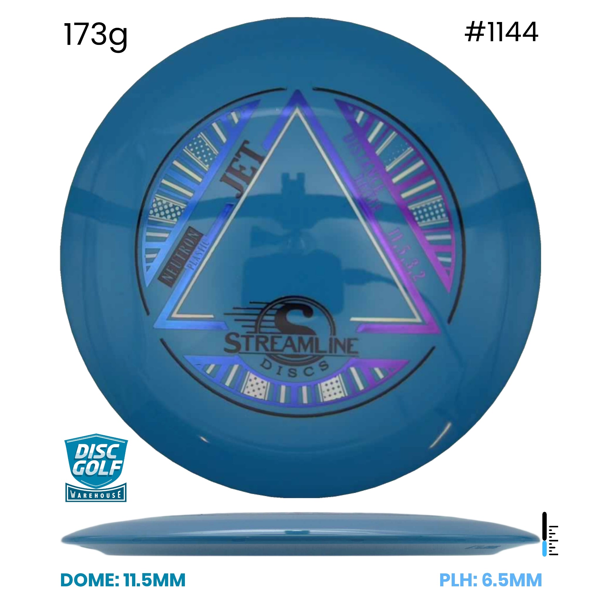 Disc Golf Warehouse Streamline Jett - Neutron Plastic Blue/Purple Metallic, Silver 173g