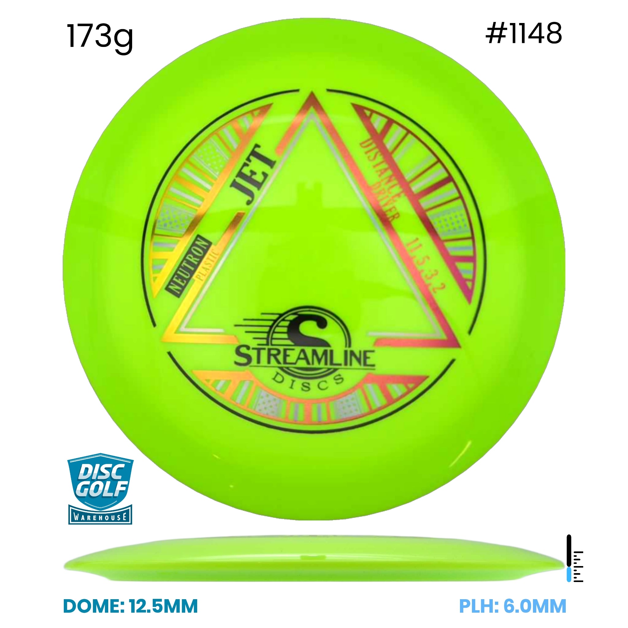Disc Golf Warehouse Streamline Jett - Neutron Plastic Day Glow/Red Metallic, Black 173g