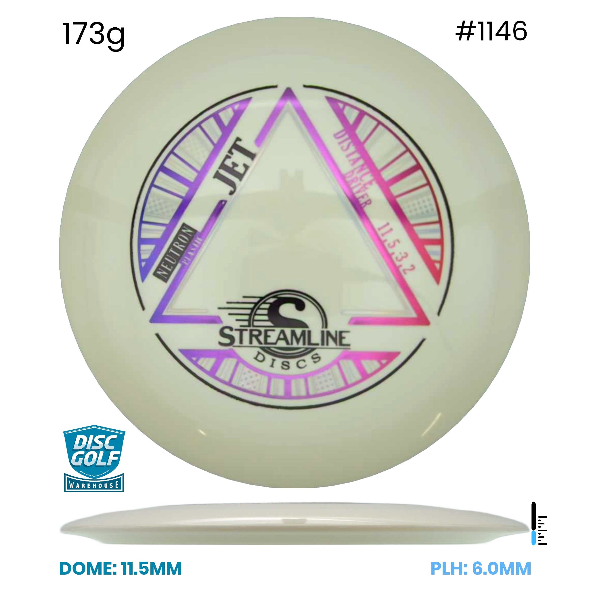 Disc Golf Warehouse Streamline Jett - Neutron Plastic White/Multicolor 173g