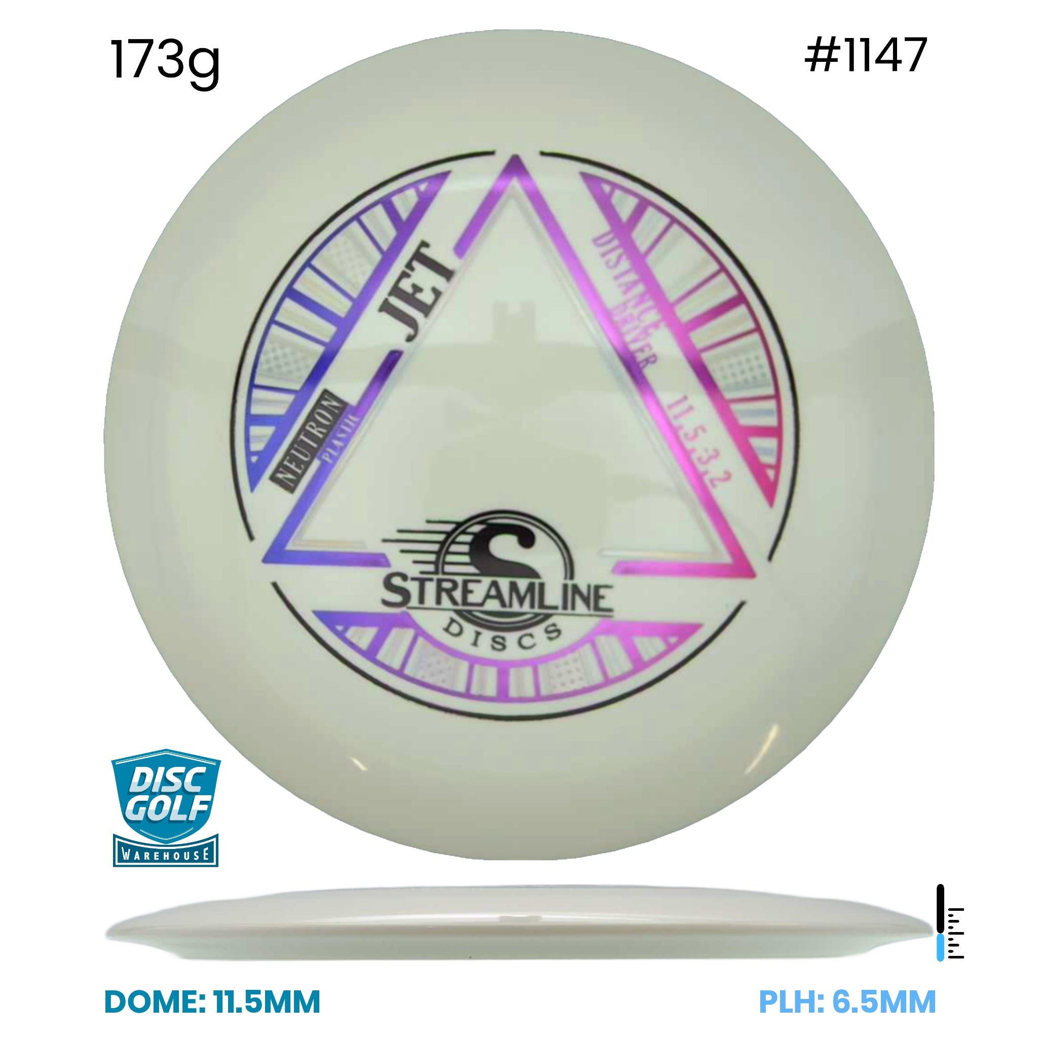 Disc Golf Warehouse Streamline Jett - Neutron Plastic White/Multicolor 173g