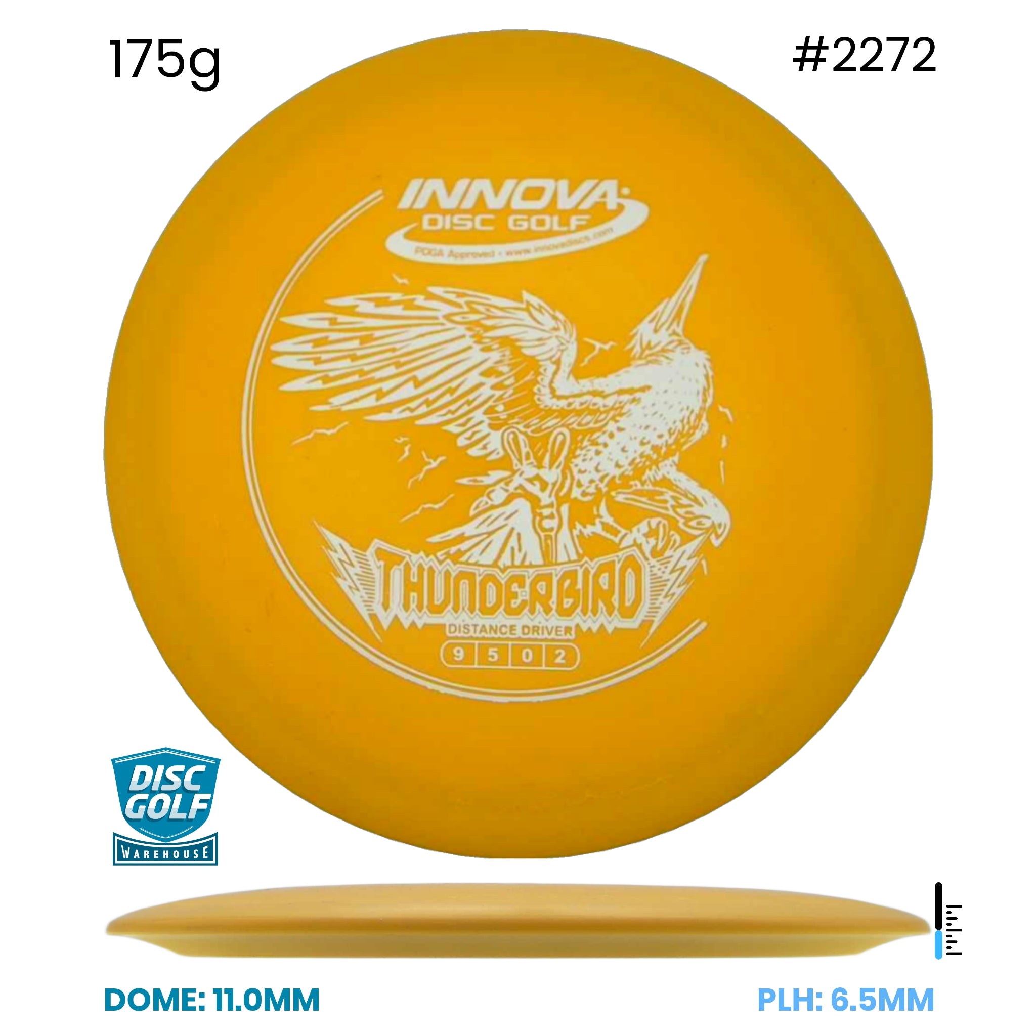 Disc Golf Warehouse Thunderbird - DX Yellow/White 175g
