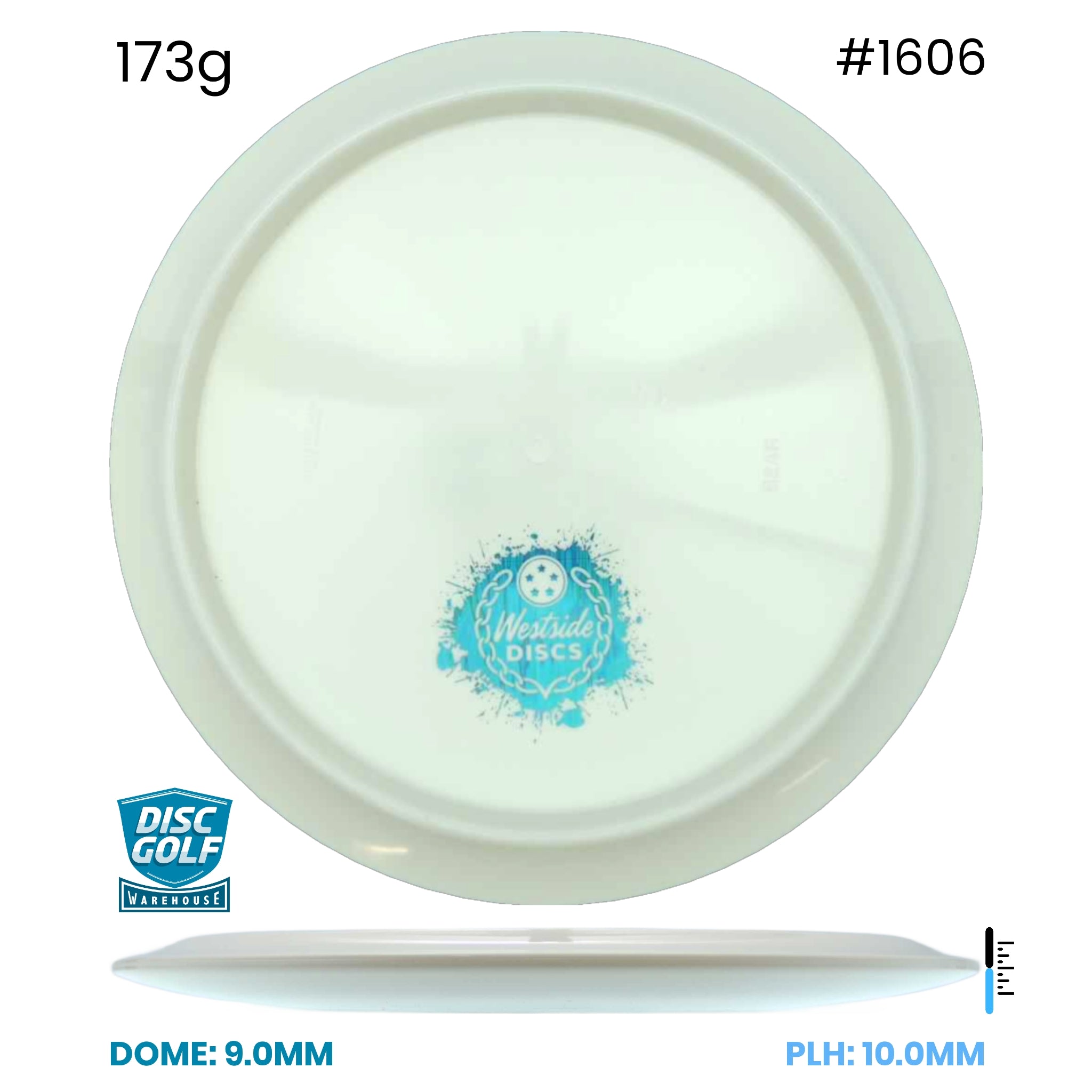 Disc Golf Warehouse Westside Discs Bear - Tournament Plastic - White Bottom Stamp White/Blue Metallic 173g