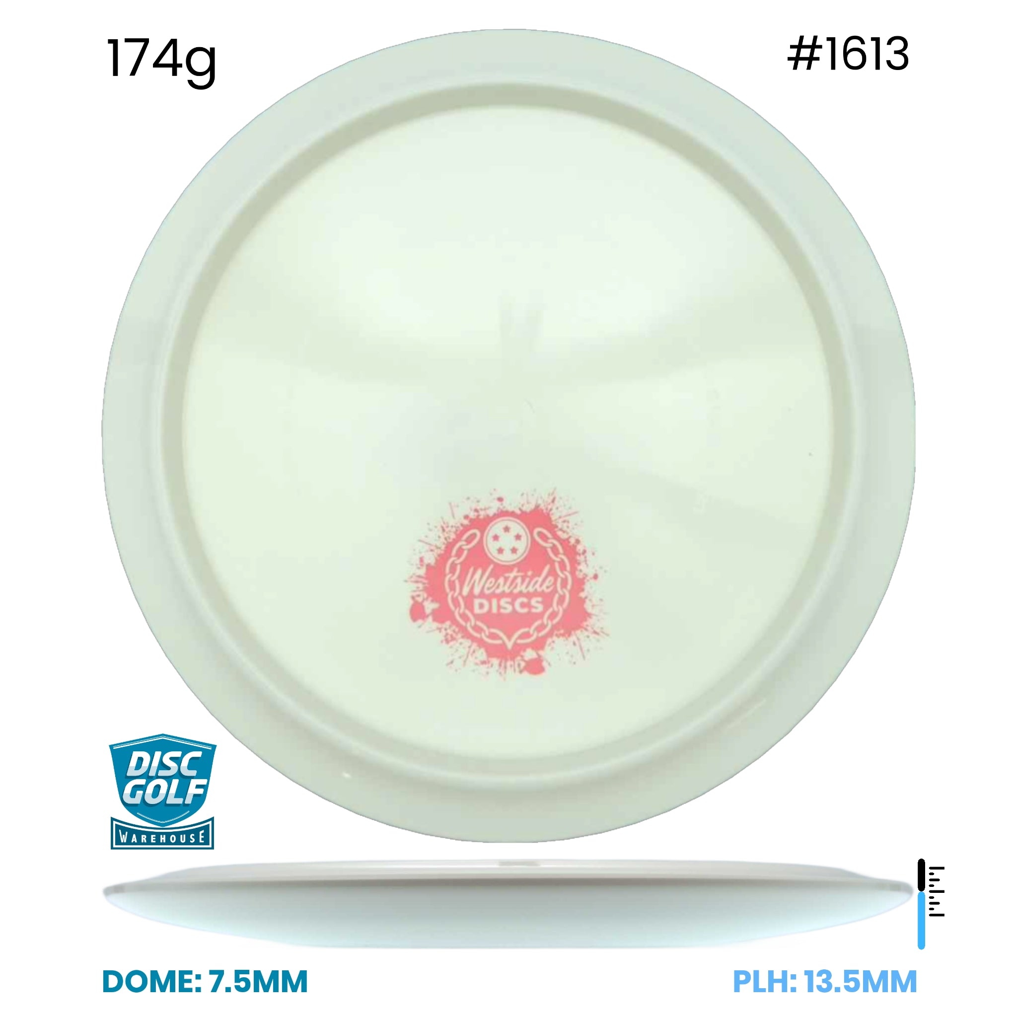 Disc Golf Warehouse Westside Discs Underworld - Tournment Plastic - White Bottom Stamp White/Pink 174g