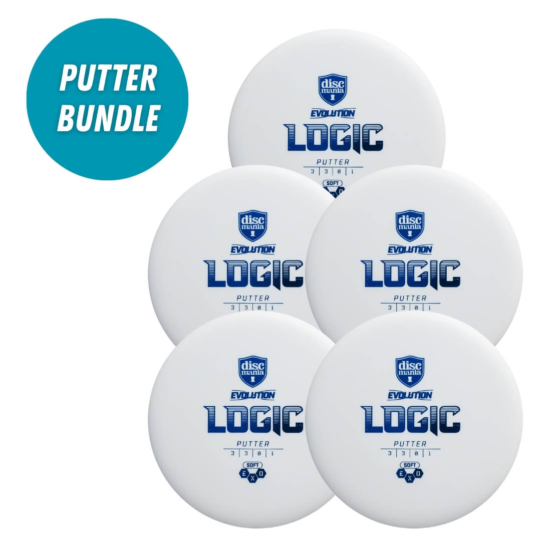 Discmania Logic 5-pack putter bundle, five Soft Exo Logic putters