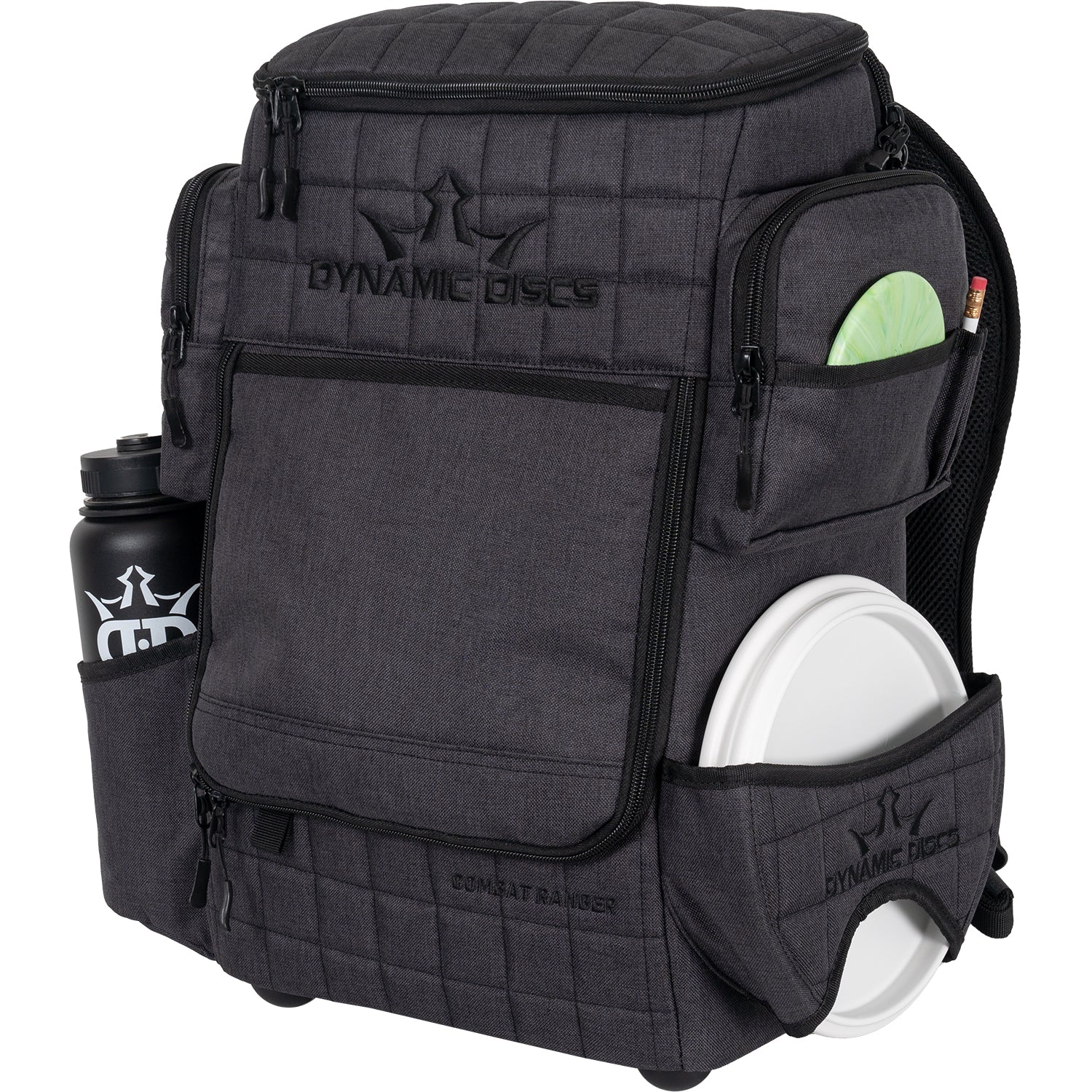 Dynamic Discs Combat Ranger Bag in Heather Charcoal, back view