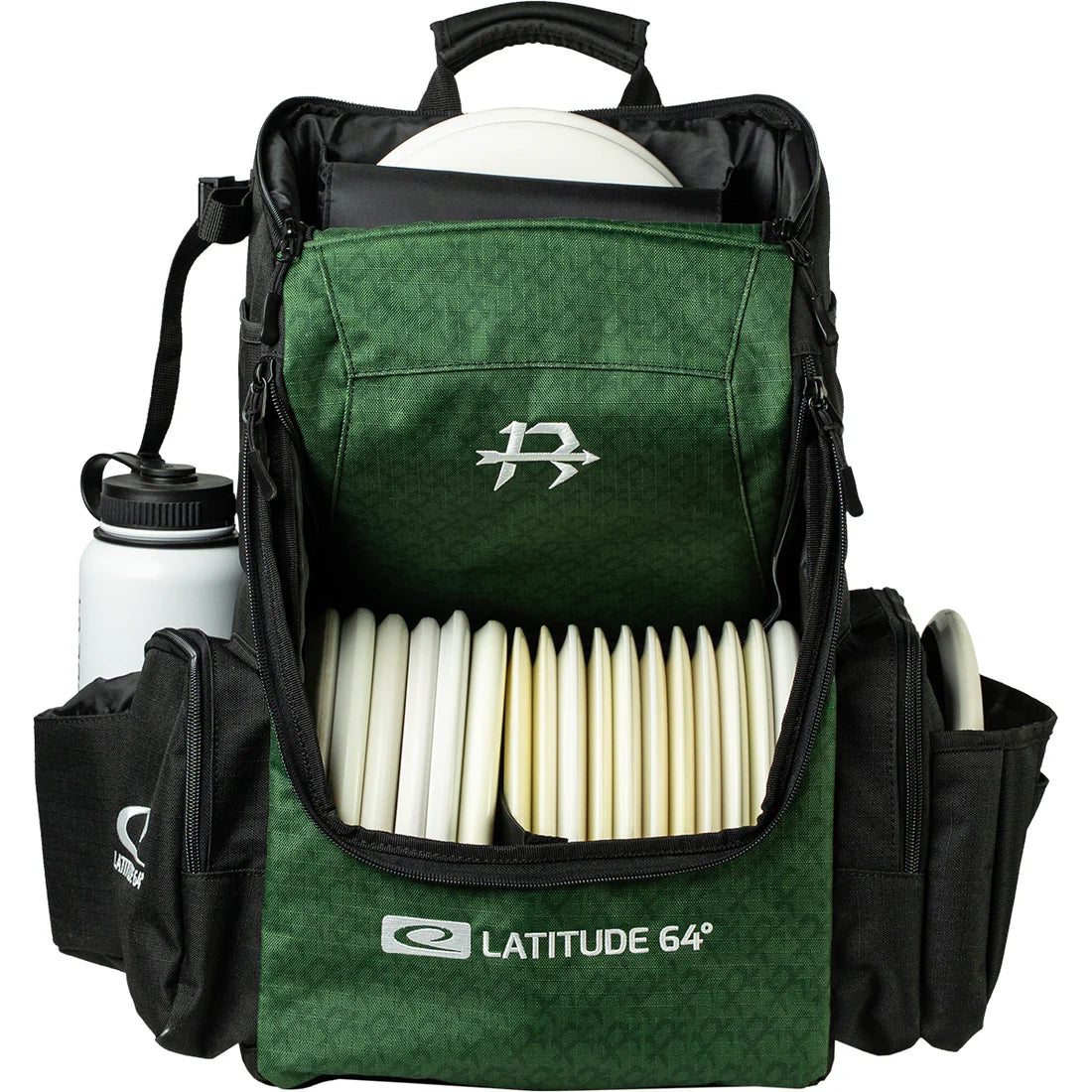 Player wearing the Latitude 64 Core Pro E3 Isaac Robinson signature backpack on the course
