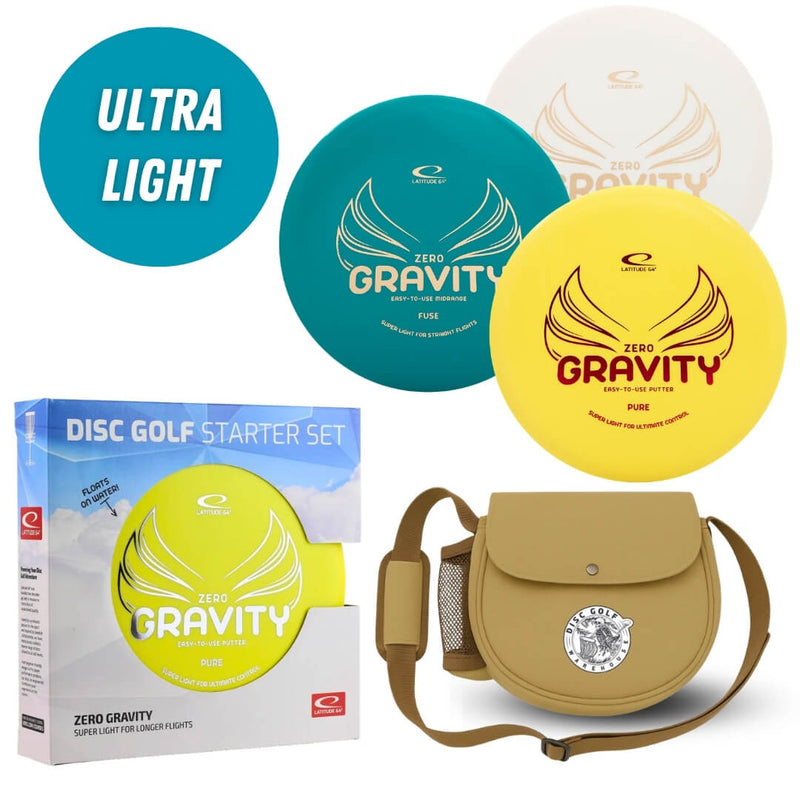 Latitude 64 Retro 3 Disc Light Starter Set with box and DGW Starter Bag, Sandstone — Ruby, Pearl and Diamond discs