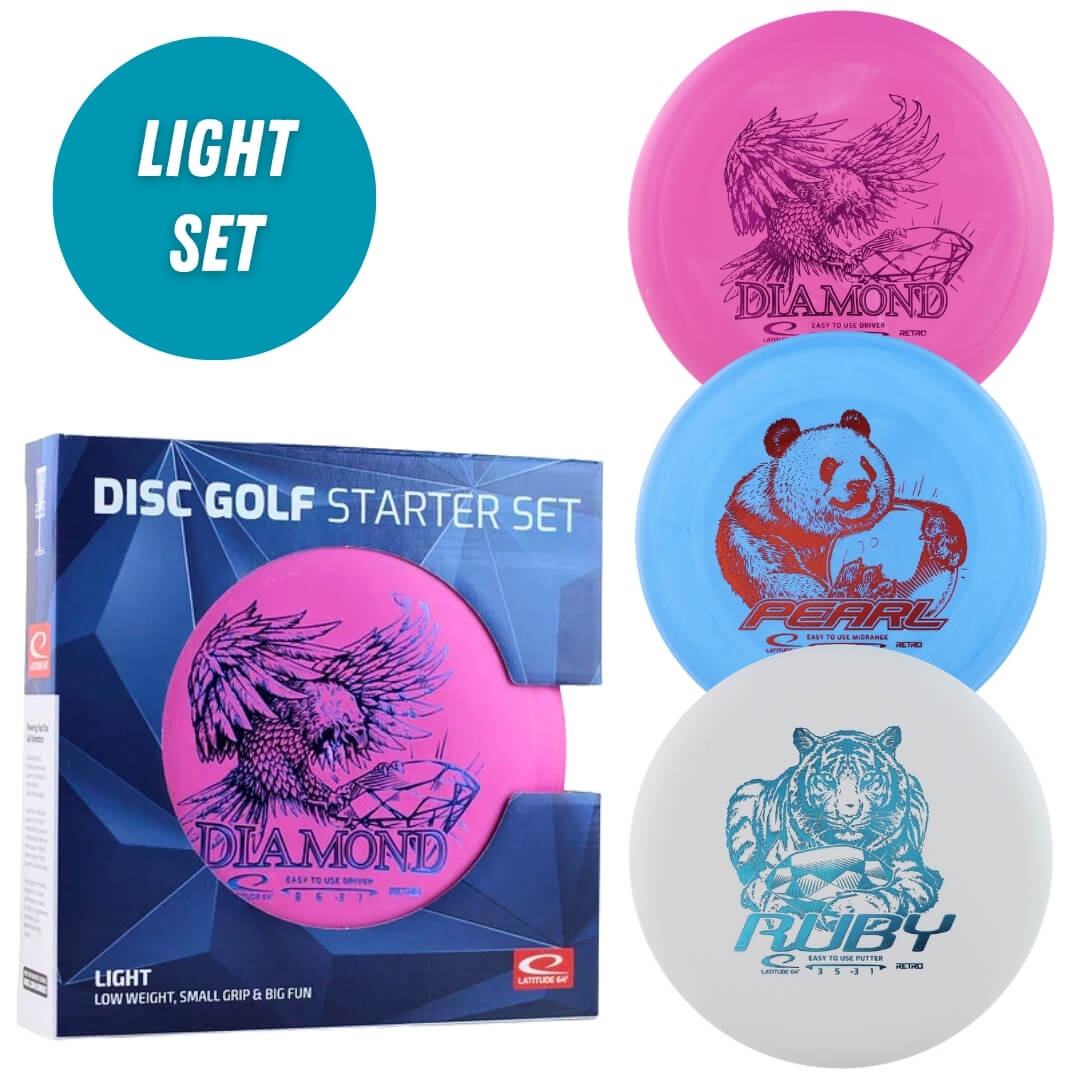 Latitude 64 Zero Gravity 3 Disc Ultra Light Starter Set with box — Pure, Fuse and Explorer discs