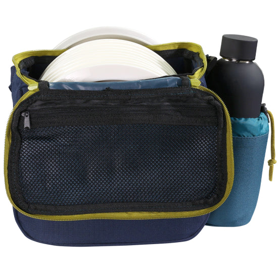 MVP Cell disc golf bag in Sand and Ocean Blue, back view