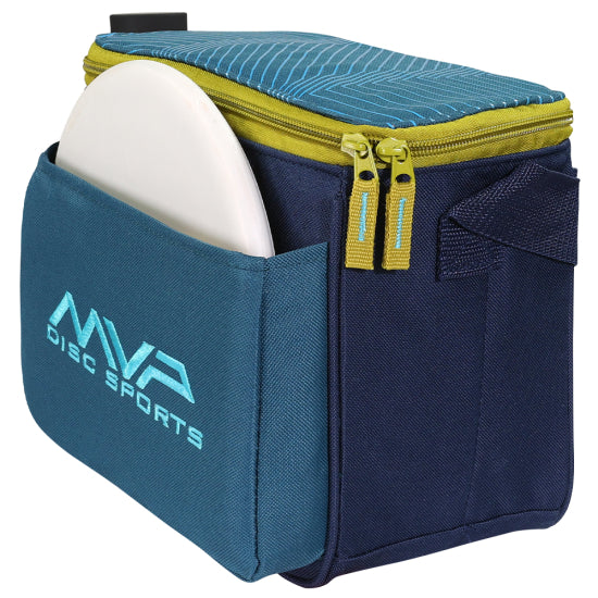 MVP Cell disc golf bag in Sand and Ocean Blue, right side view