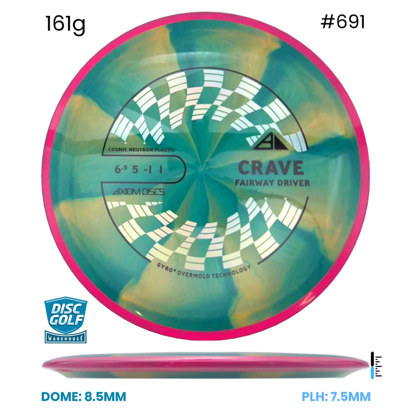 Disc Golf Warehouse Axiom Crave - Cosmic Neutron Plastic Turquoise/Silver, Black 161g