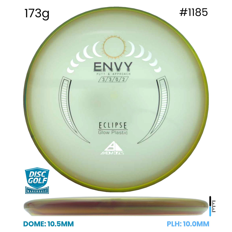 Disc Golf Warehouse Axiom Envy - Eclipse Glow Plastic Glow/Yellow Swirl Rim/Silver 173g