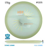 Disc Golf Warehouse Axiom Hex - Total Eclipse Plastic Purple/Green Glow Rim/Gold, Red Metallic 176g