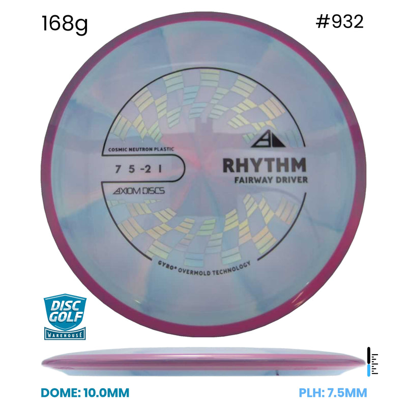 Disc Golf Warehouse Axiom Rhythm - Cosmic Neutron Plastic Pink/Black, Holographic 168g