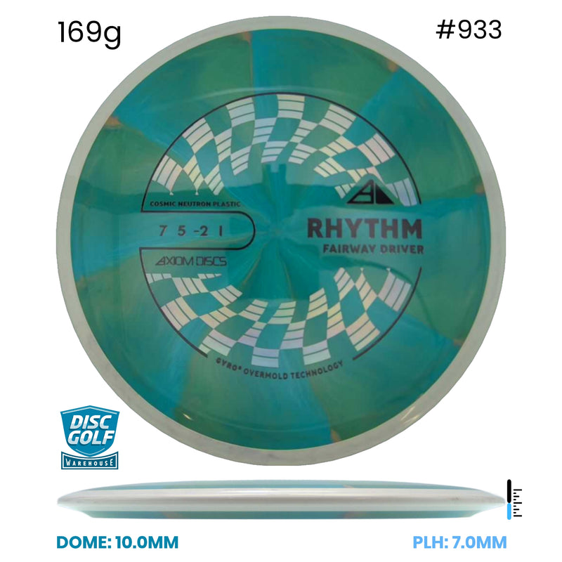 Disc Golf Warehouse Axiom Rhythm - Cosmic Neutron Plastic Teal/Silver 169g