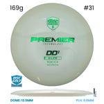 Disc Golf Warehouse Discmania DD1 - Premier Q-Line Plastic White/Green Stamp/Green 169g