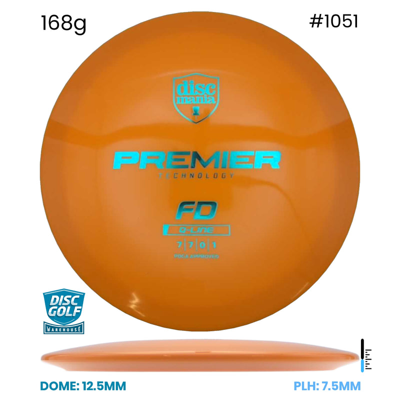 Disc Golf Warehouse Discmania FD - Premier Q-line Plastic Orange/Blue Metallic 168g