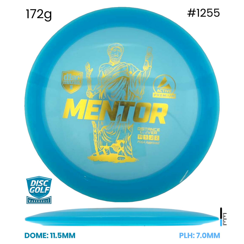 Disc Golf Warehouse Discmania Mentor - Active Premium Plastic Blue/Gold 172g