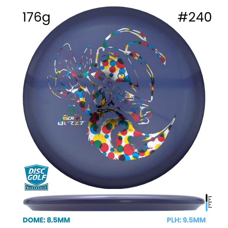 Disc Golf Warehouse Discraft Buzzz - Big Z Plastic Purple/#240/Multicolor 176g