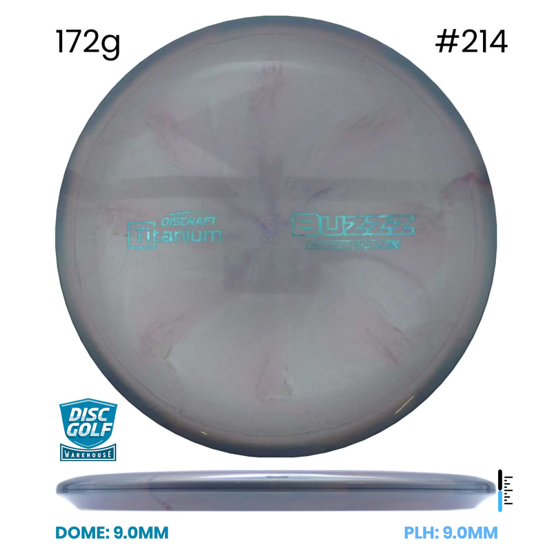Disc Golf Warehouse Discraft Buzzz - Titanium Plastic Gray/#214/Green Metallic 172g