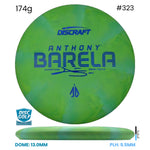Disc Golf Warehouse Discraft Focus - CT Swirl Plastic - Anthony Barela Signature Green/#323/Blue Metallic 174g