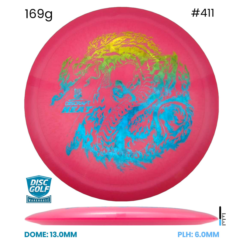 Disc Golf Warehouse Discraft Heat - Big Z Plastic Pink/Rainbow Holo 169g