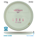 Disc Golf Warehouse Discraft Luna - ESP Blank White Bottom Stamp White/Red Metallic 172g