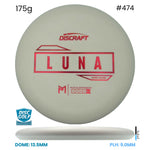 Disc Golf Warehouse Discraft Luna - Putter Line Hard White/Red Metallic 175g