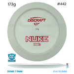 Disc Golf Warehouse Discraft Nuke - ESP Solid White Bottom Stamp White/Red Metallic 173g